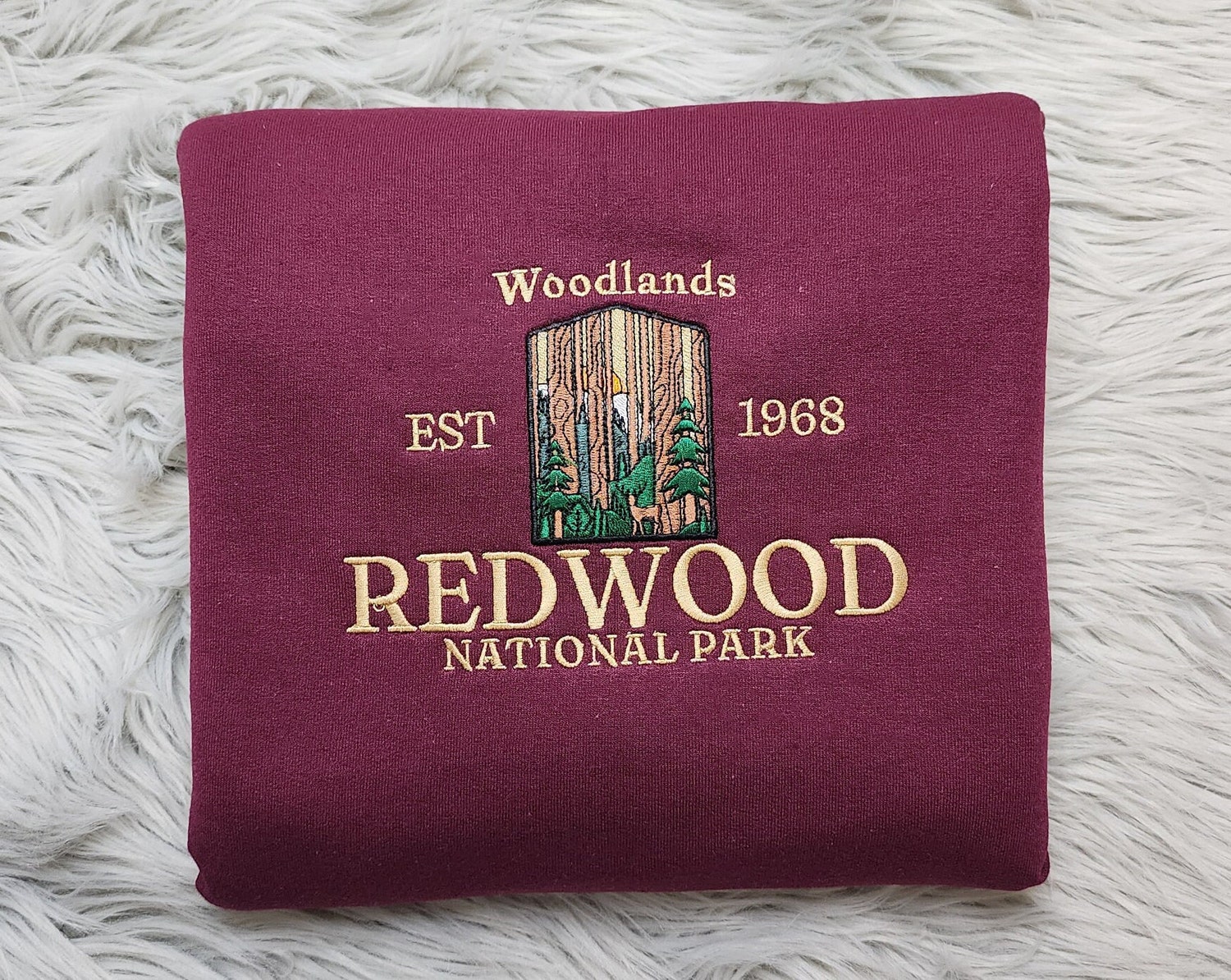 Redwood National Park Unisex Sweatshirt California Woodland Embroidered Pullover USA National Parks Apparel image 2