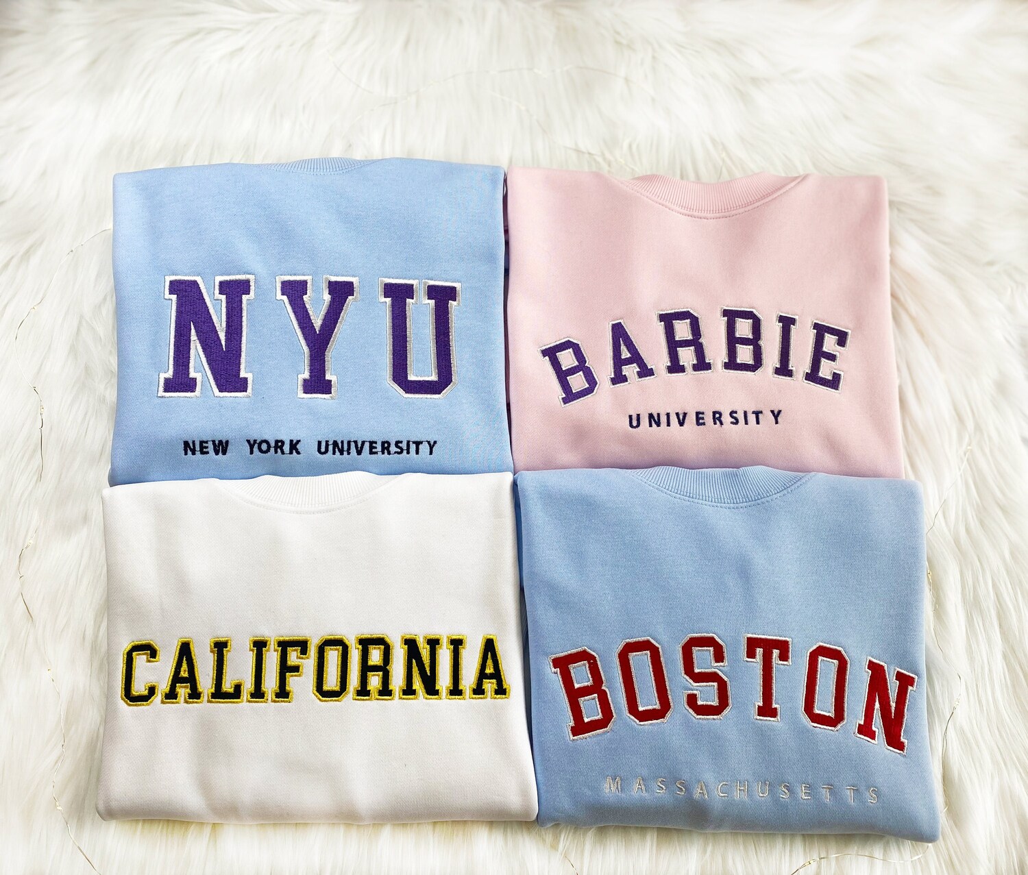 Custom Embroidered Varsity Sweatshirt | Personalized University Hoodie | Crew Neck Sweater image 2