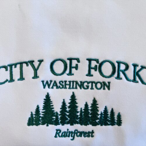 City of Forks Washington Embroidered Sweatshirt Forest Crew Neck Hoodie Custom Washington Apparel image 0