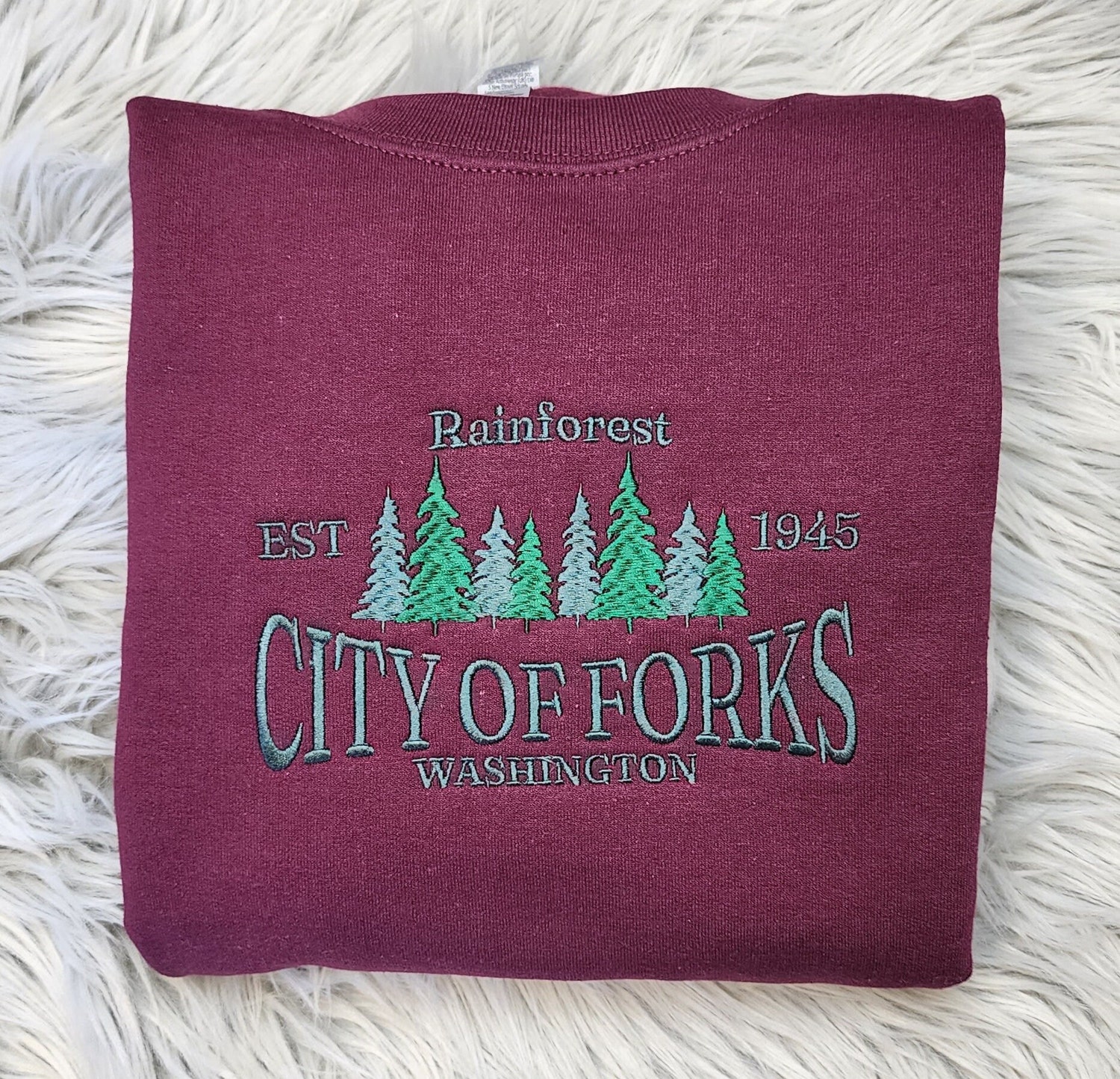 City of Forks Washington Embroidered Unisex Sweatshirt Men & Women Hoodie Option Available image 4