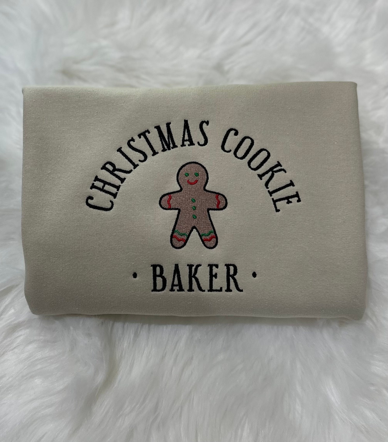 Vintage Christmas Cookie Tester Embroidered Sweatshirt Hoodie - Festive Baker Holiday Apparel image 2