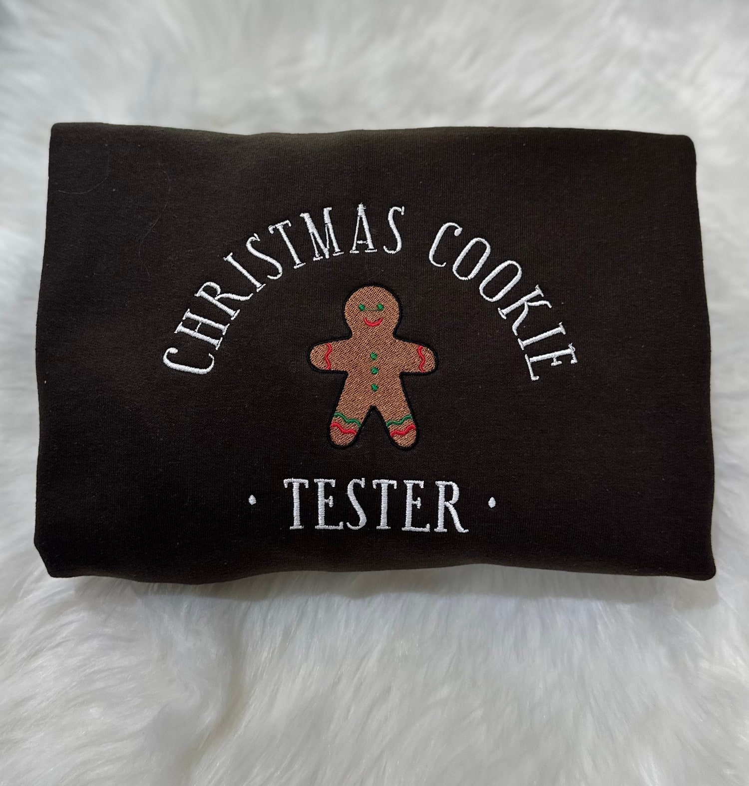 Vintage Christmas Cookie Tester Embroidered Sweatshirt Hoodie - Festive Baker Holiday Apparel image 1