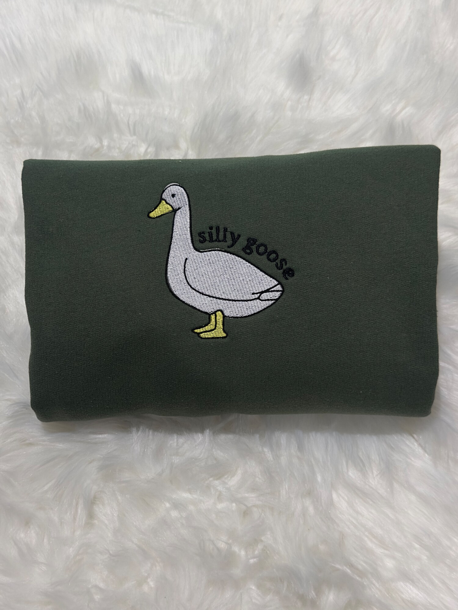 Embroidered Silly Goose Sweatshirt Hoodie - Funny Goose Gift for Friends and Family image 1