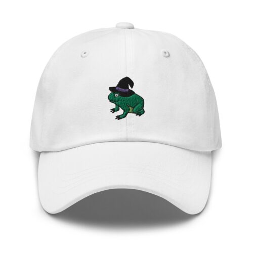 Wizard Frog Embroidered Unisex Dad Hat - Magical Toad Adjustable Baseball Cap Gift image 0