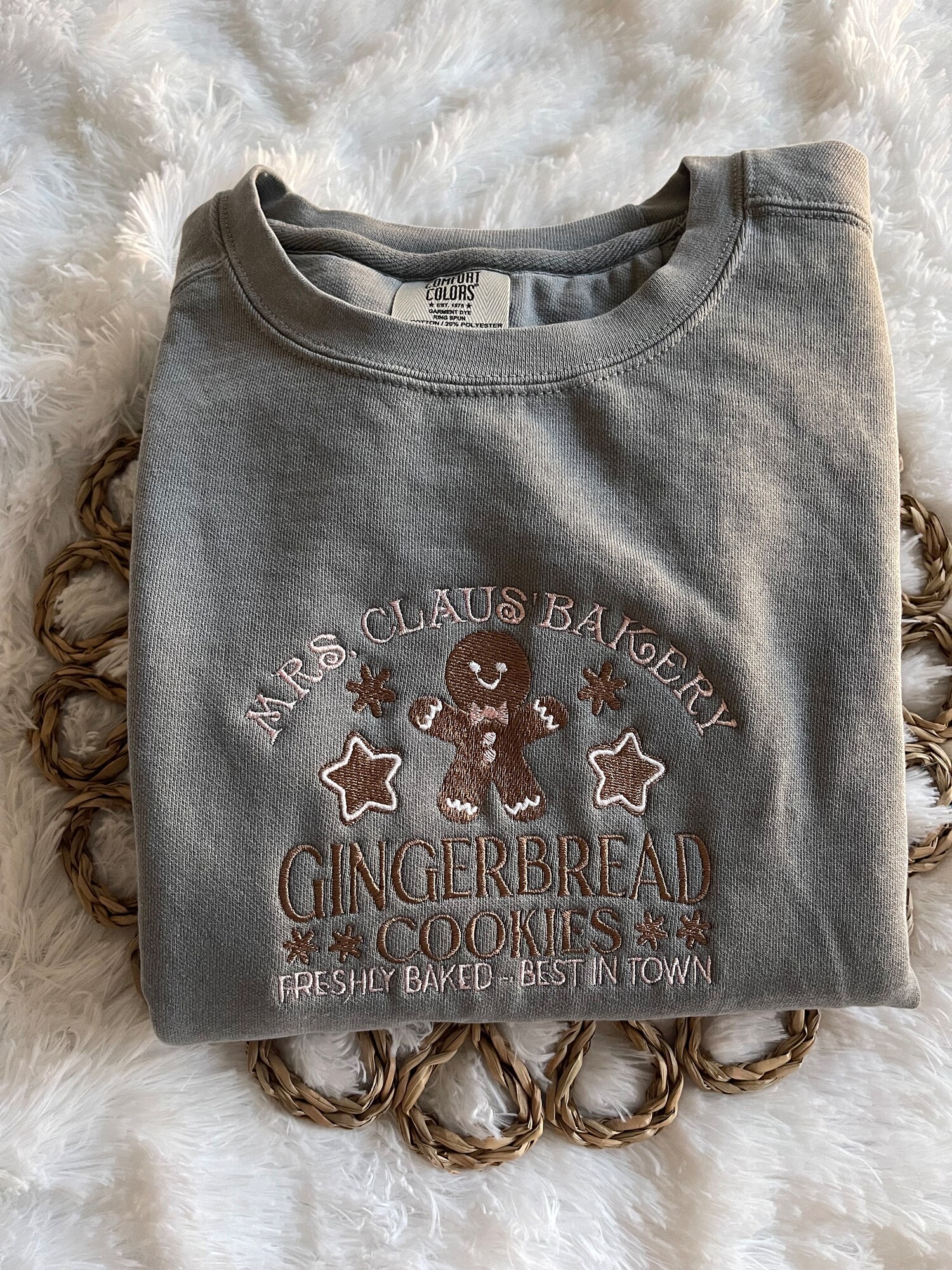 Embroidered Christmas Gingerbread Bakery Sweatshirt Holiday Gift for Her image 2