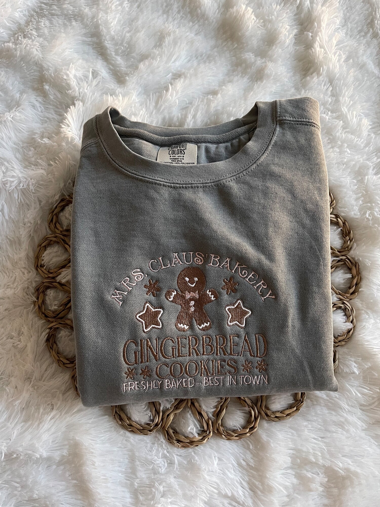 Embroidered Christmas Gingerbread Bakery Sweatshirt Holiday Gift for Her image 1