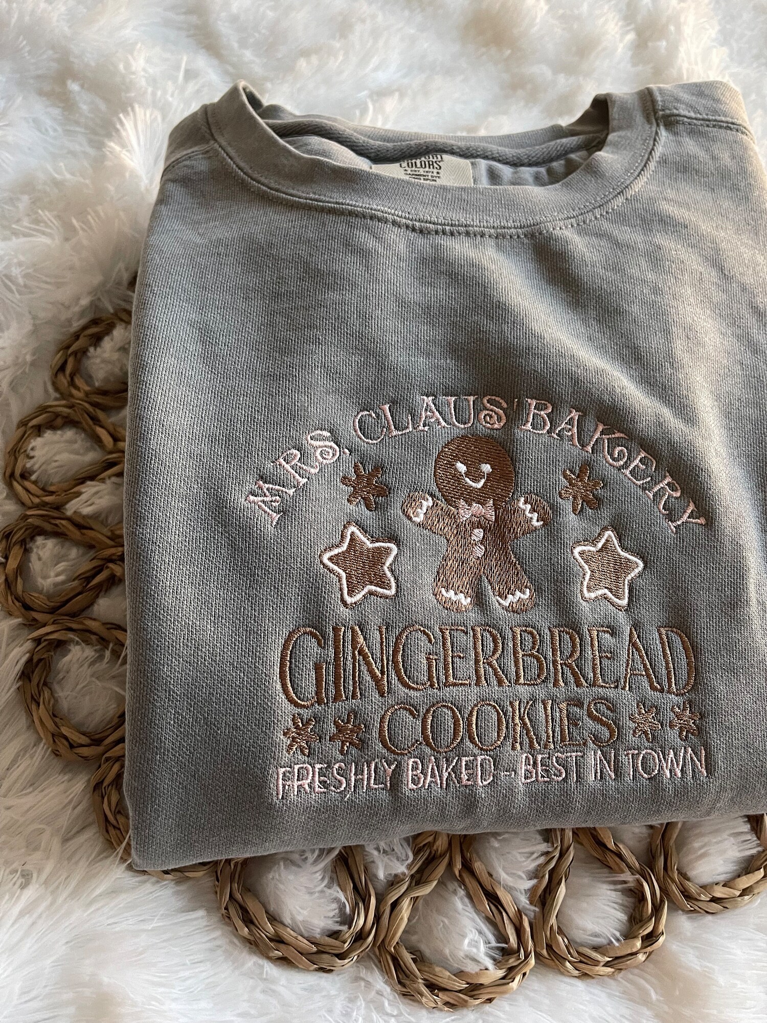 Embroidered Christmas Gingerbread Bakery Sweatshirt Holiday Gift for Her image 3