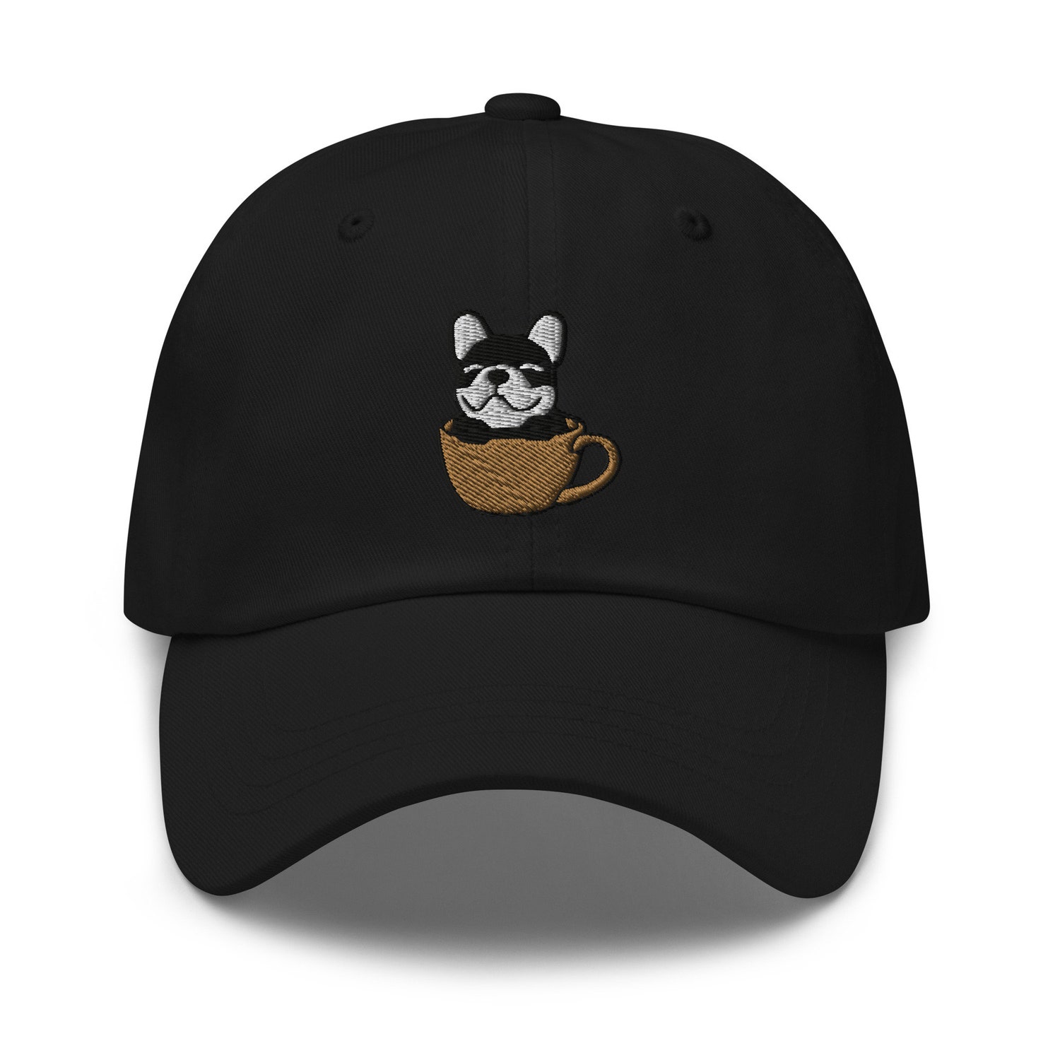 Cute French Bulldog On Coffee Cup Embroidered Cap, Frenchie Baseball Cap, French Bulldog Hat Gifts, Frenchie Mom Hat - Multiple Colors image 3