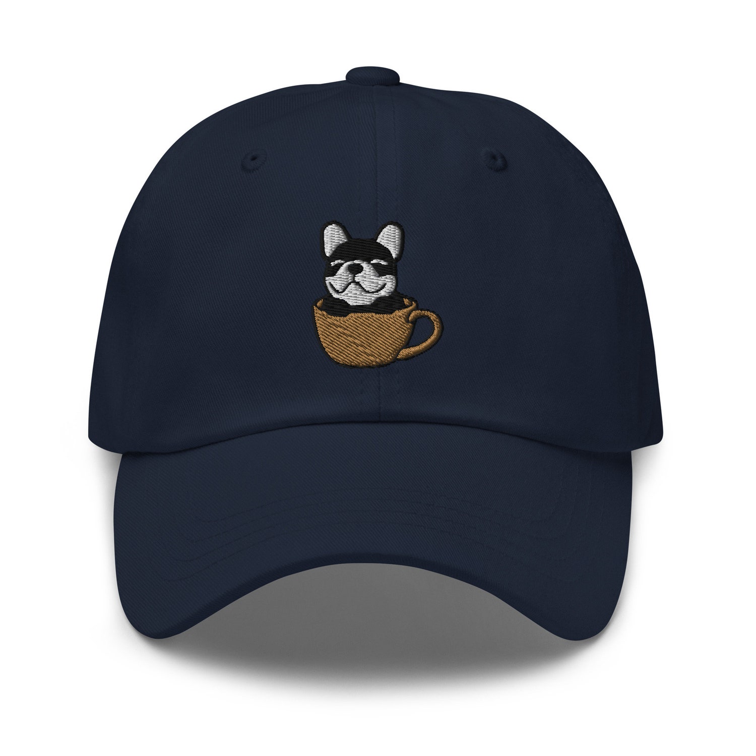 Cute French Bulldog On Coffee Cup Embroidered Cap, Frenchie Baseball Cap, French Bulldog Hat Gifts, Frenchie Mom Hat - Multiple Colors image 5