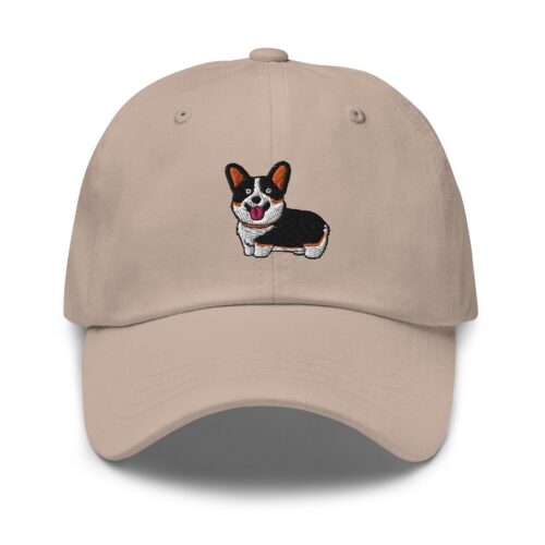 Tricolor Corgi Embroidered Dad Hat - Pet Lover Gift Unisex Baseball Cap image 0