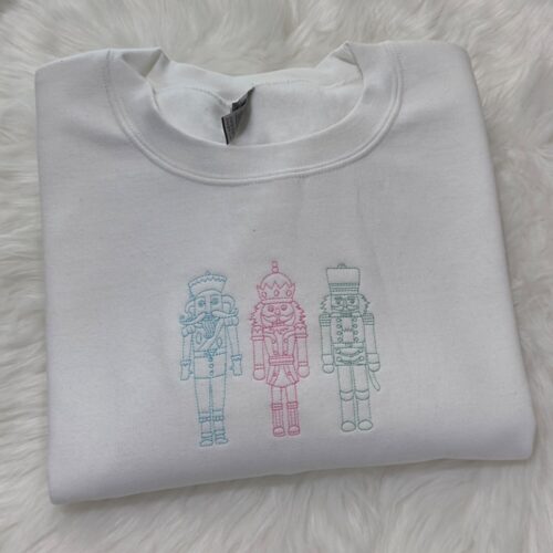 Nutcracker Embroidered Christmas Sweatshirt or Hoodie Holiday Nutcracker Apparel image 0