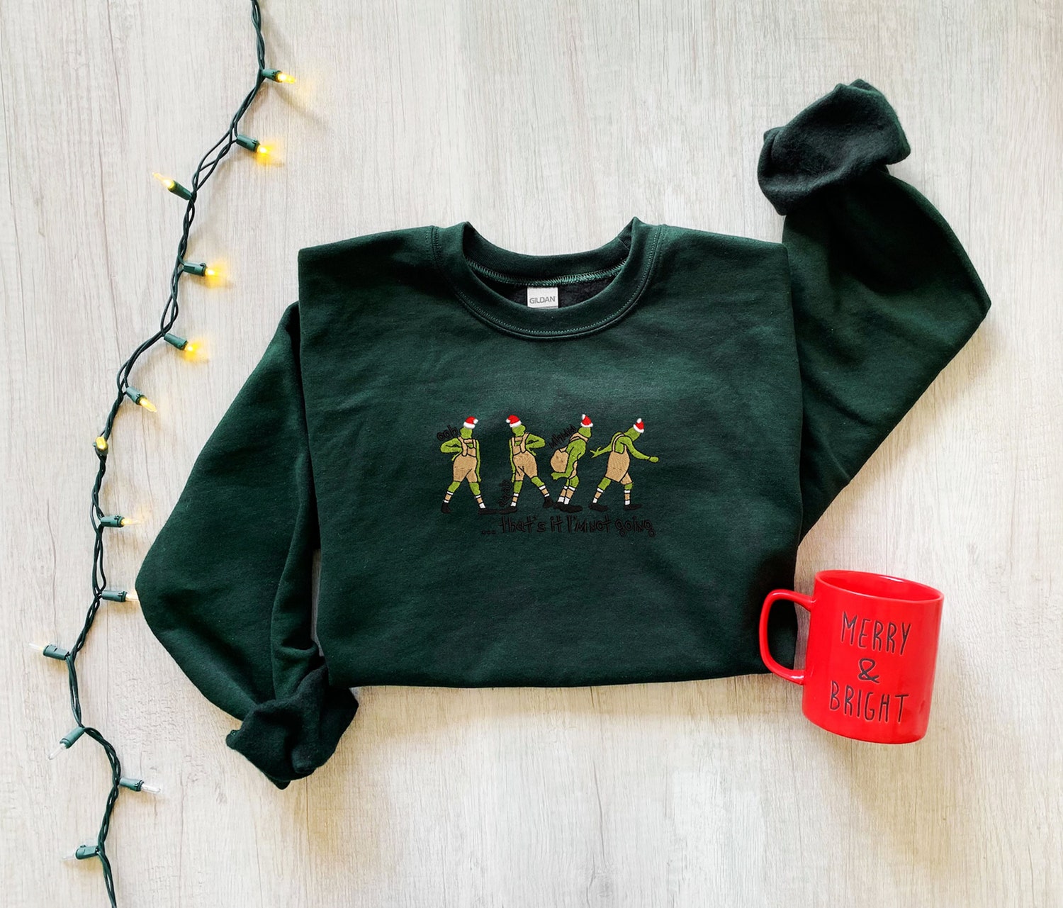 That's It I'm Not Going Christmas Embroidered Funny Sweatshirt Perfect Christmas Gift image 5