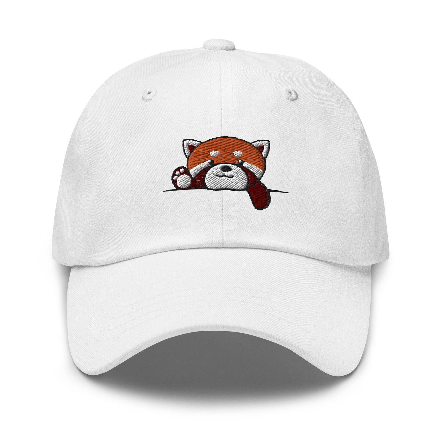 Red Panda Paws Up Embroidered Dad Hat - Cute Adjustable Baseball Cap for Panda Lovers image 6