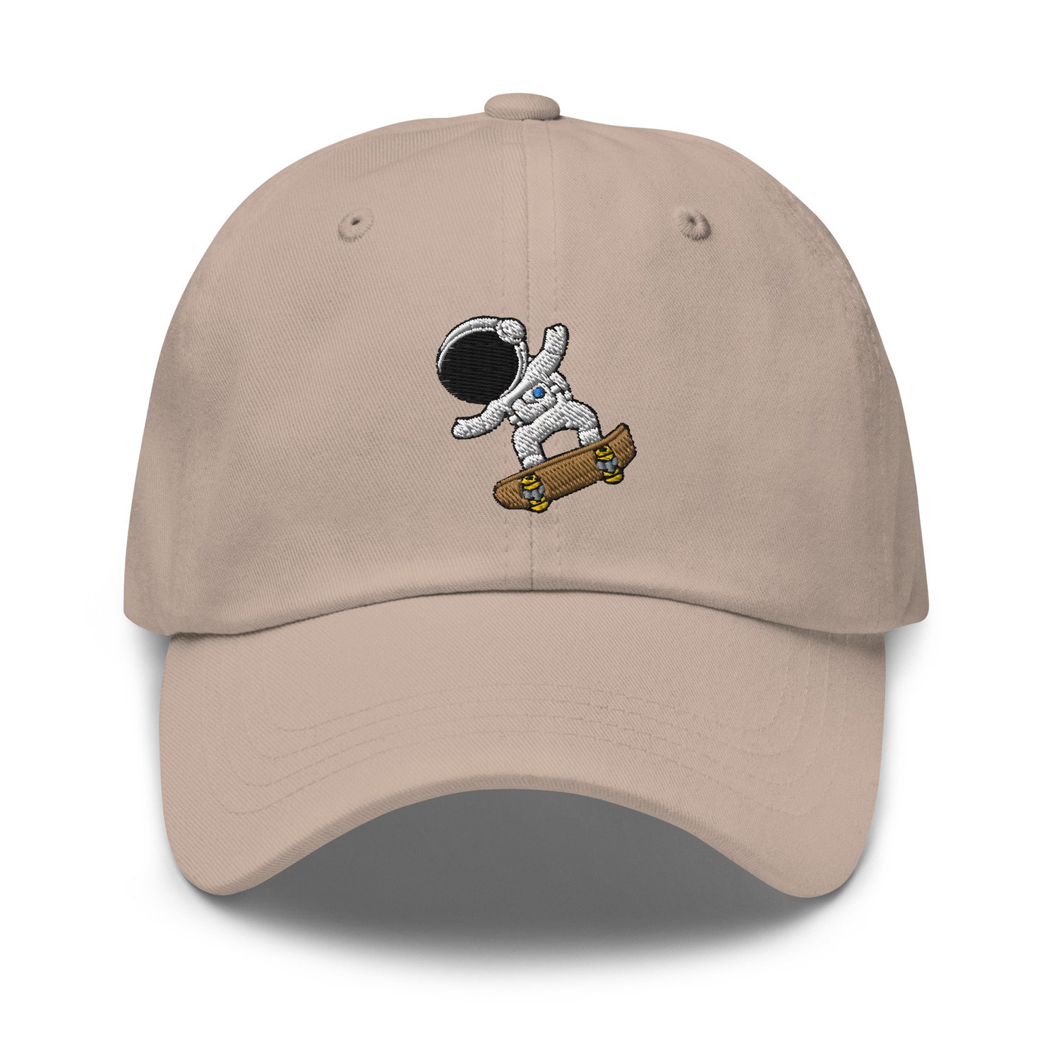 Astronaut Skateboarder Embroidered Dad Hat - Skating Lover Gift Cute Baseball Cap image 1