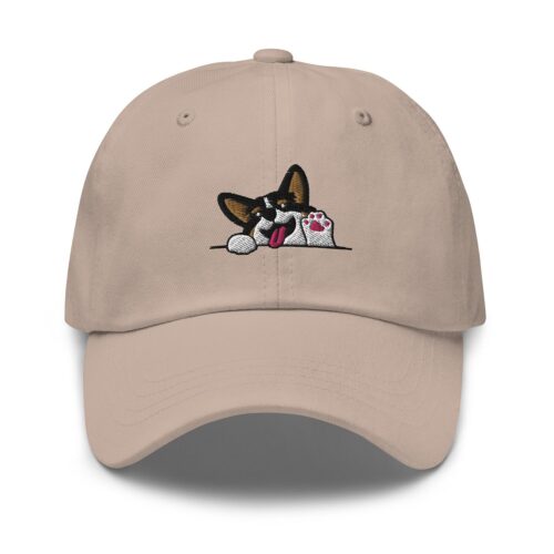 Corgi Embroidered Dad Hat - Cute Tricolor Corgi Lover Gift Baseball Cap image 0