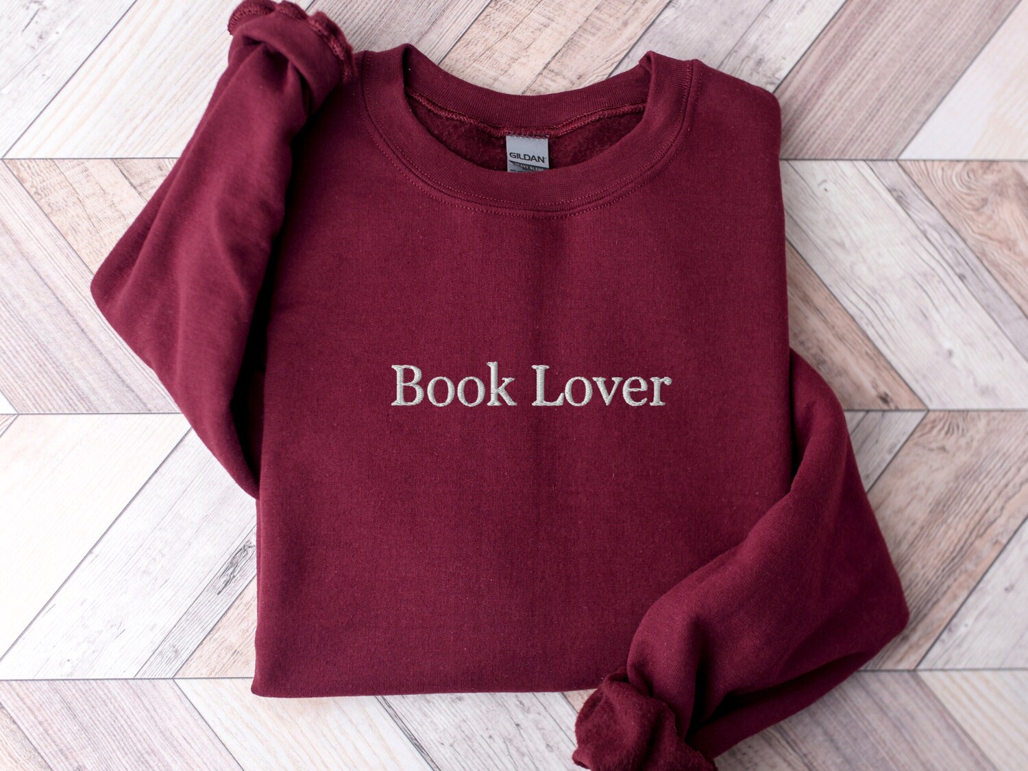 Book Lover Embroidered Sweatshirt Reading Gift Librarian & Bookworm Apparel Cozy Bookish Pullover image 3