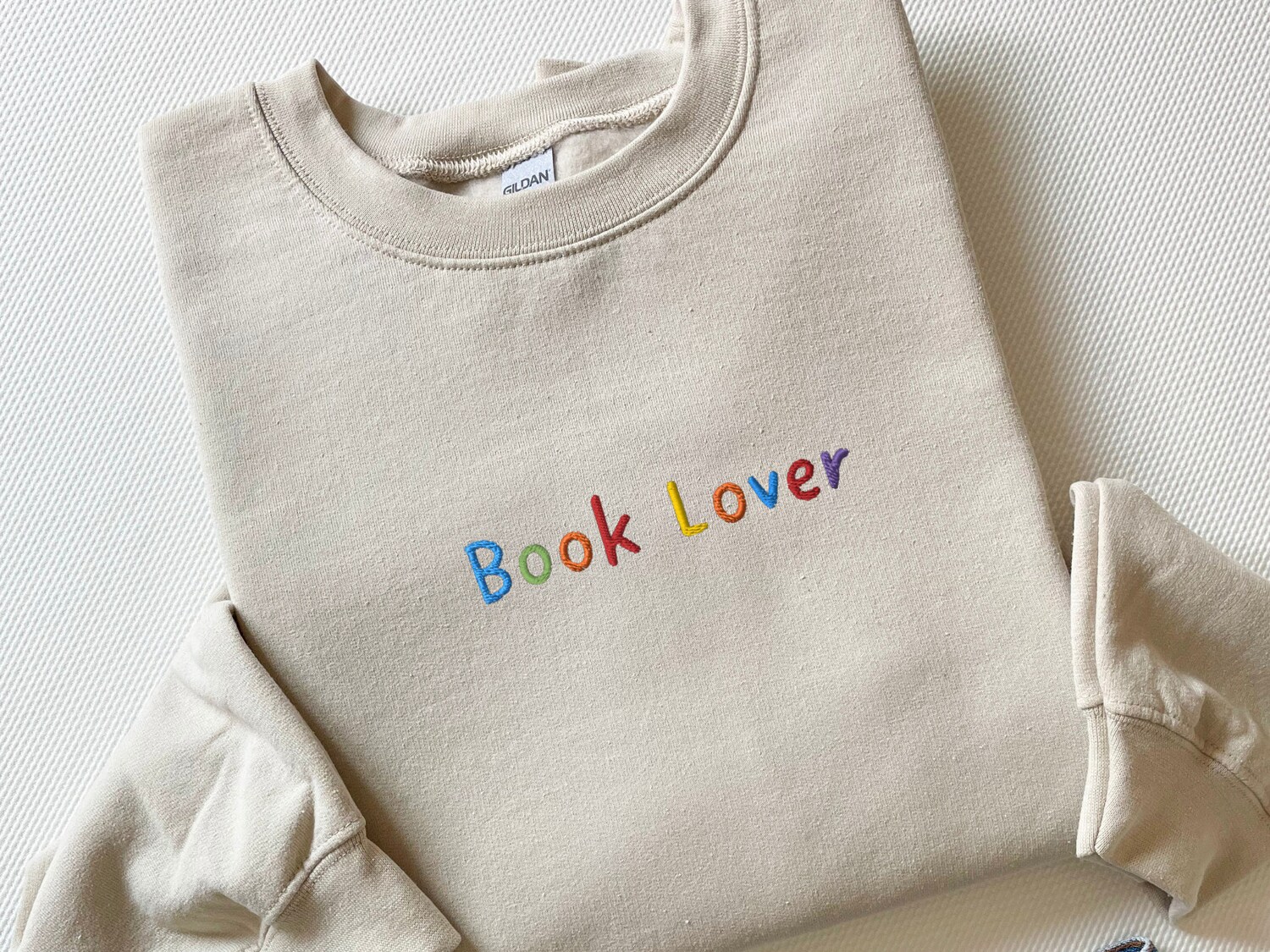 Book Lover Embroidered Sweatshirt Reading Gift Librarian Apparel Bookworm Cozy Wear image 3