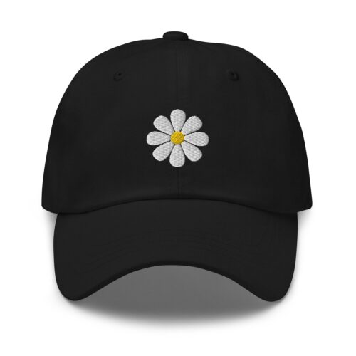 Daisy Flower Embroidery Baseball Cap for Women and Men image 0