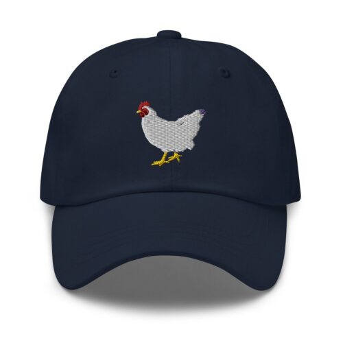 Chicken Hen Embroidered Dad Hat - Farm Baseball Cap for Men and Women image 0