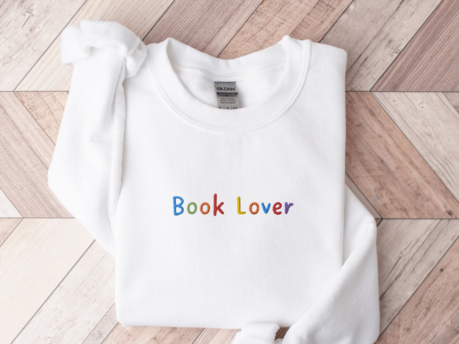 Book Lover Embroidered Sweatshirt Reading Gift Librarian Apparel Bookworm Cozy Wear image 2