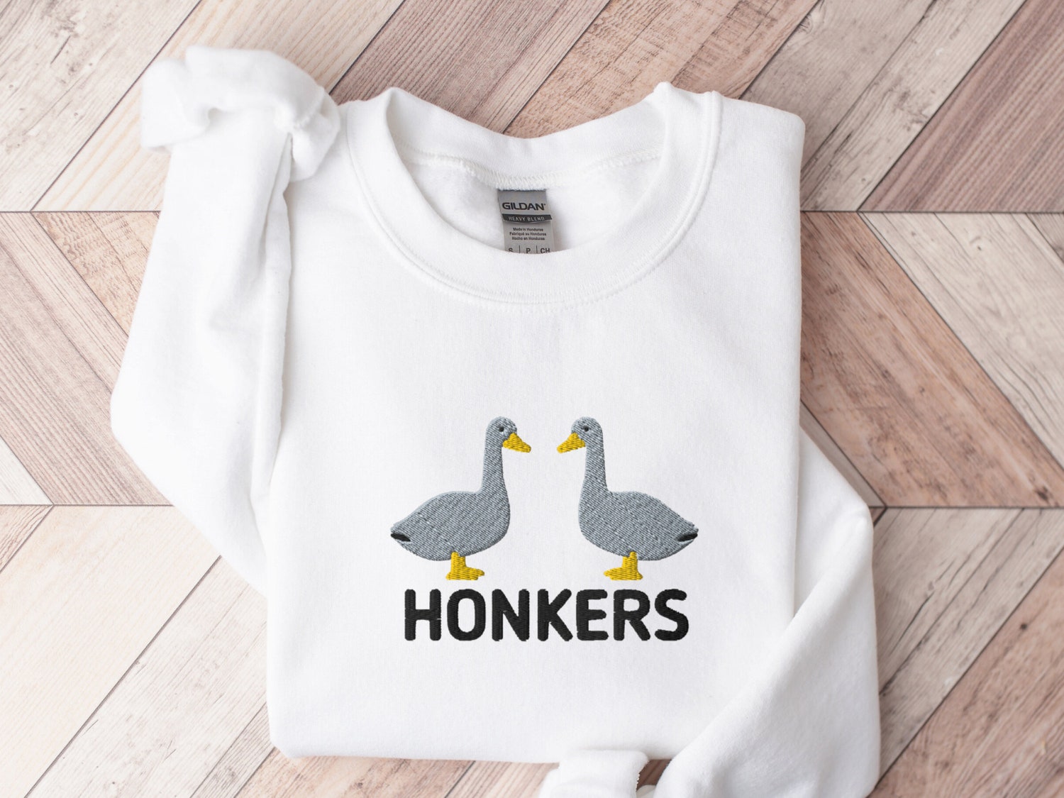 Y2K Style Honkers Embroidered Unisex Sweatshirt Funny Silly Goose University Crewneck image 1