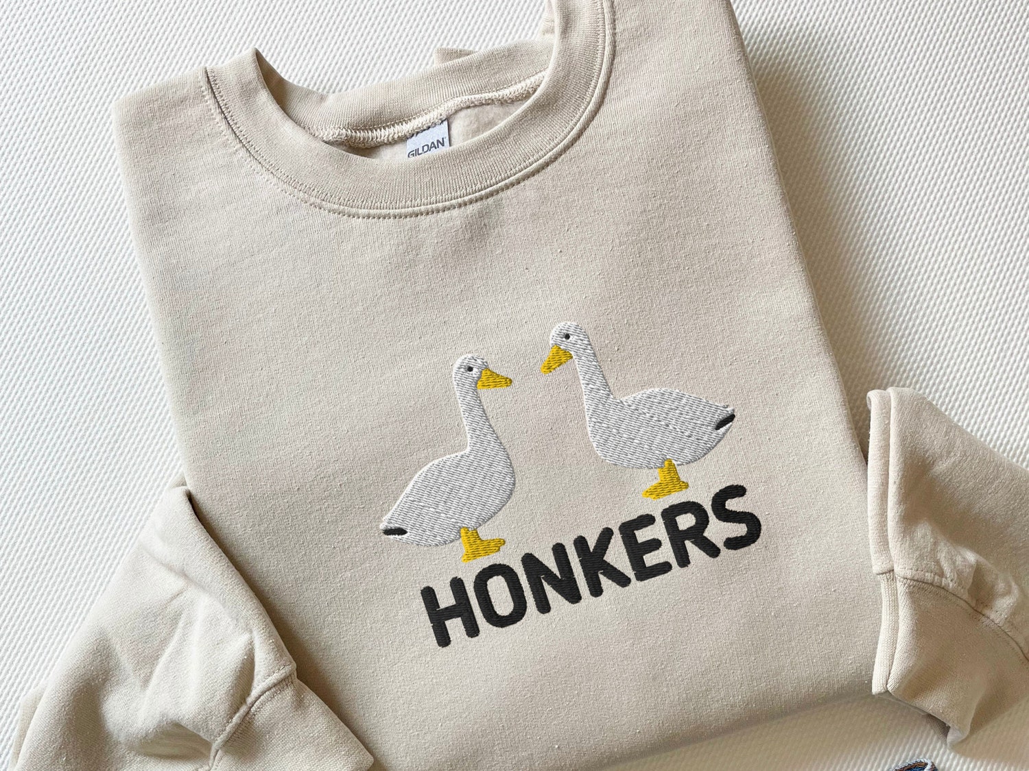 Y2K Style Honkers Embroidered Unisex Sweatshirt Funny Silly Goose University Crewneck image 2