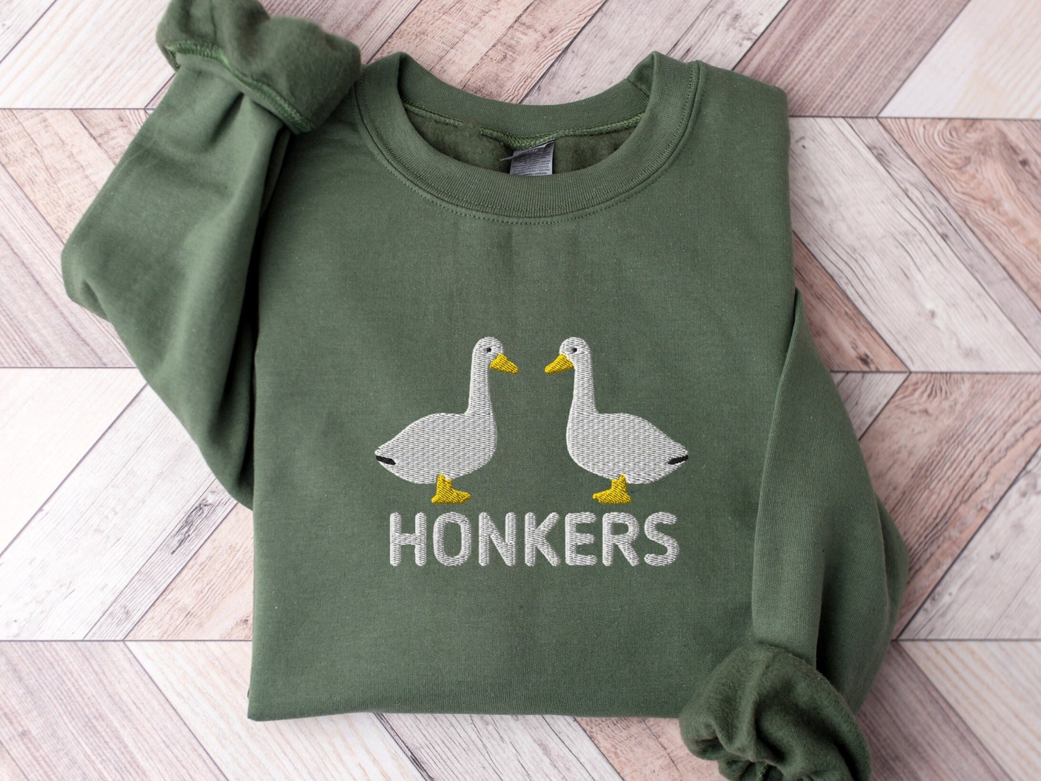 Y2K Style Honkers Embroidered Unisex Sweatshirt Funny Silly Goose University Crewneck image 3