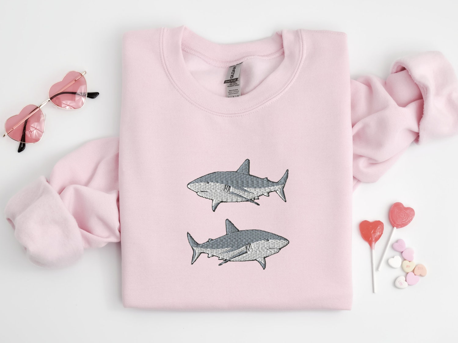 Embroidered Great White Sharks Sweatshirt Marine Biology Ocean Shirt Gift for Her image 7
