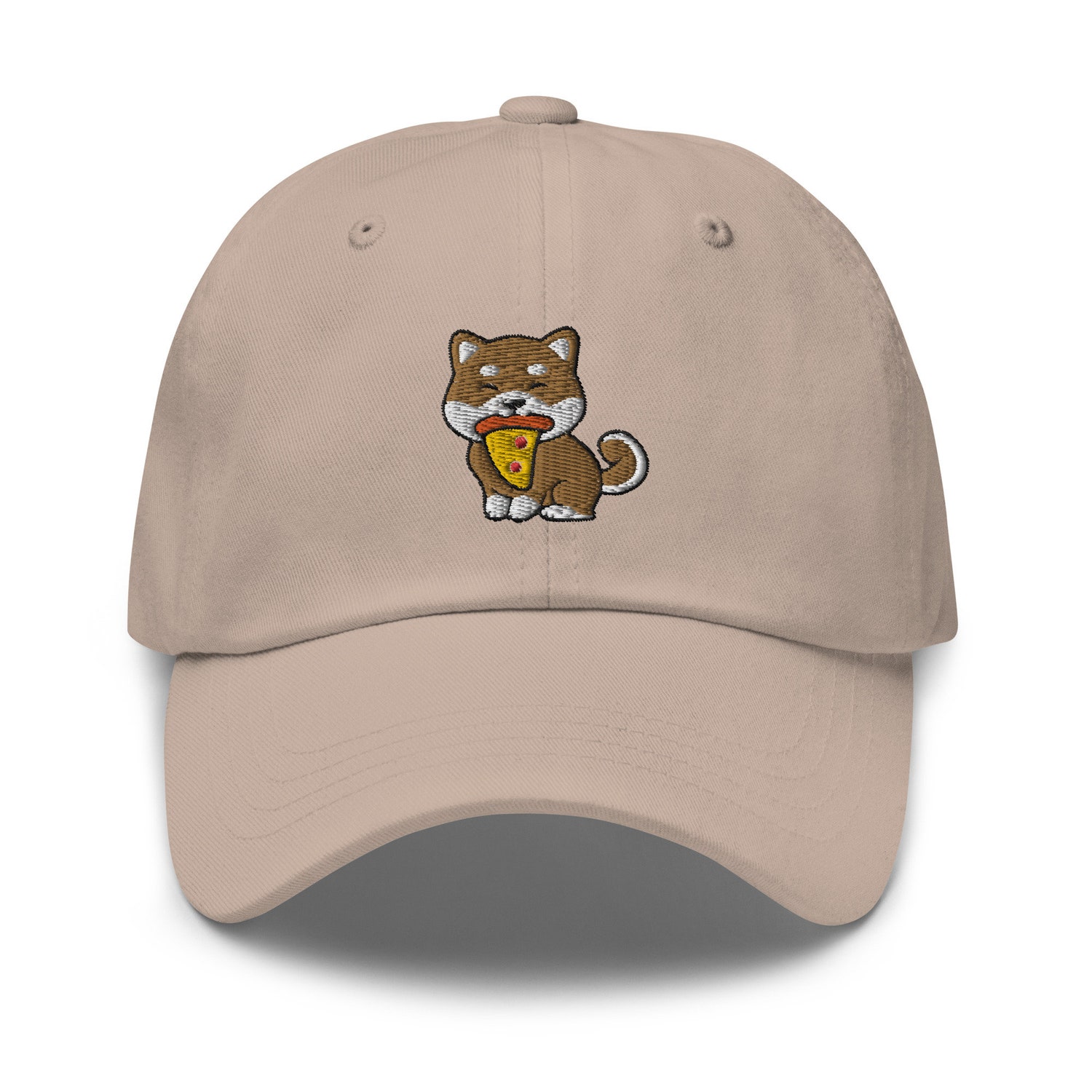 Shiba Inu Dog Eating Pizza Embroidered Dad Hat - Shiba Lovers Gift - Adjustable Baseball Cap image 4