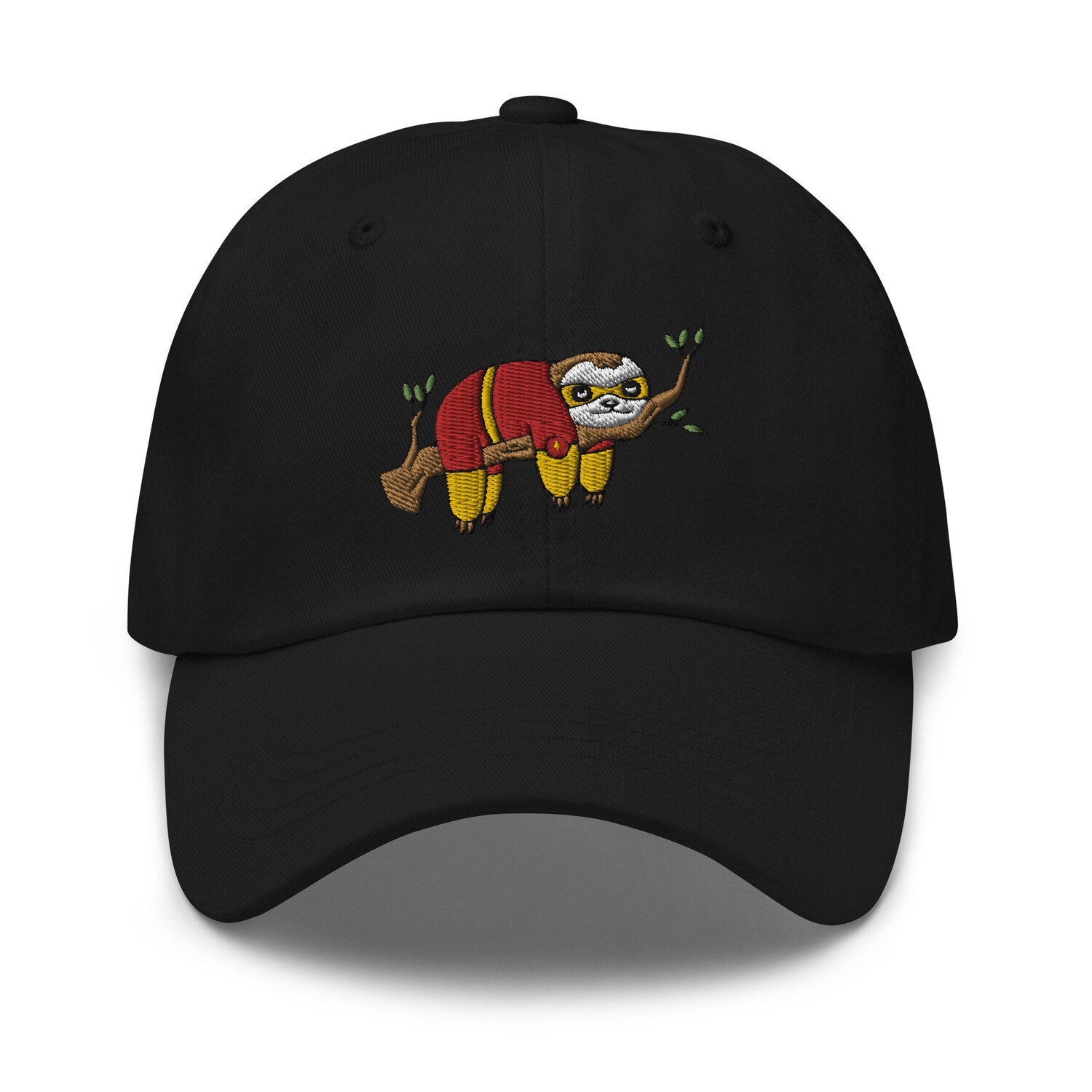 Superhero Sloth Dad Hat - Cute Animal Embroidery Cap Gift image 1