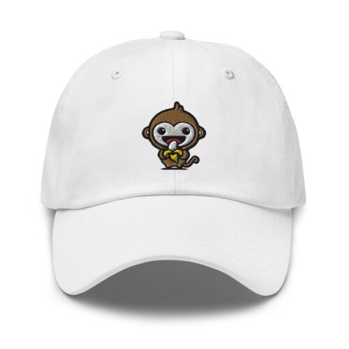 Cute Monkey Embroidered Dad Hat - Adjustable Baseball Cap for Monkey Lovers image 0