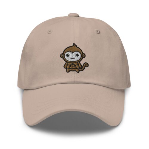 Cute Monkey Muscle Embroidered Dad Hat - Adjustable Unisex Baseball Cap Monkey Lovers Gift image 1