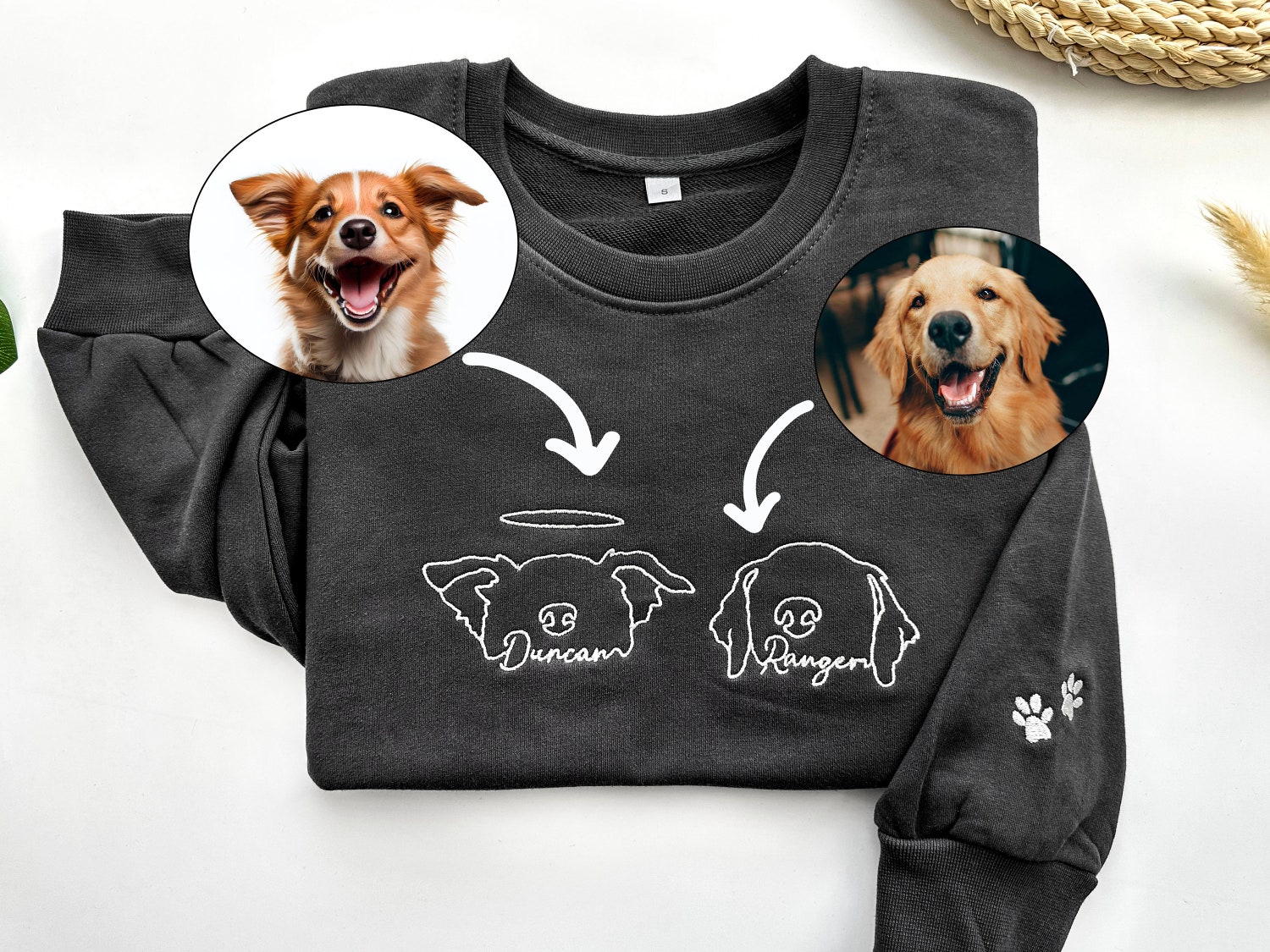 Custom Dog Ears Sweatshirt - Personalized Pet Lover Gift Unique Dog Lover Apparel image 1