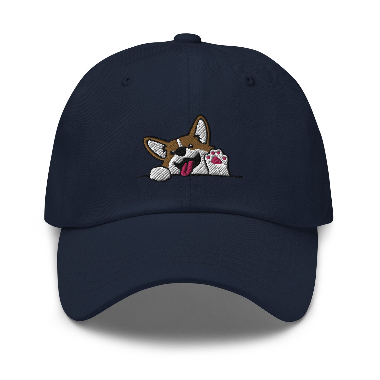 Corgi Waving Paws Embroidered Dad Hat - Cute Unisex Baseball Cap Gift image 3