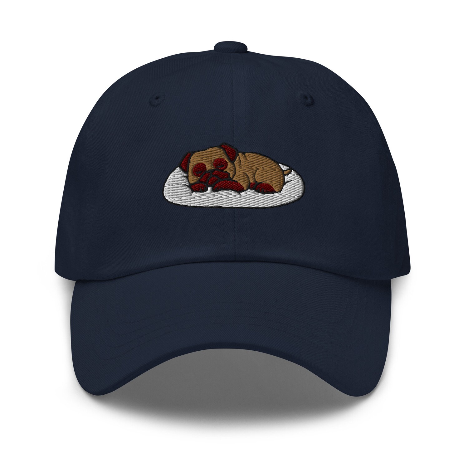 Cute Embroidered Sleeping Pug Dad Hat - Funny Unisex Adjustable Baseball Cap Gift image 4