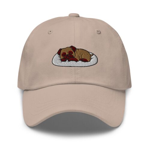 Cute Embroidered Sleeping Pug Dad Hat - Funny Unisex Adjustable Baseball Cap Gift image 1