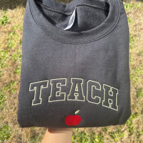 Teacher Embroidered Sweatshirt Teacher Gift Crewneck Appreciation Gift for Teachers image 0