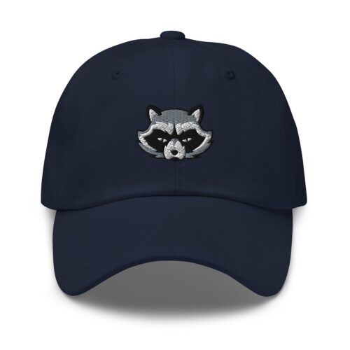 Raccoon Face Embroidered Dad Hat - Cute Baseball Cap Gift for Raccoon Lovers image 0