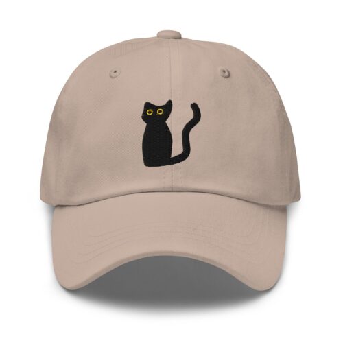 Black Cat Embroidered Baseball Cap for Cat Lovers - Cat Mom Dad Hat Black Kitty Cap image 0