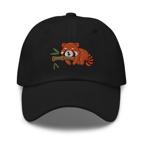 Cute Red Panda Sleeping Embroidered Dad Hat - Animal Baseball Cap Gift for Red Panda Lovers image 0