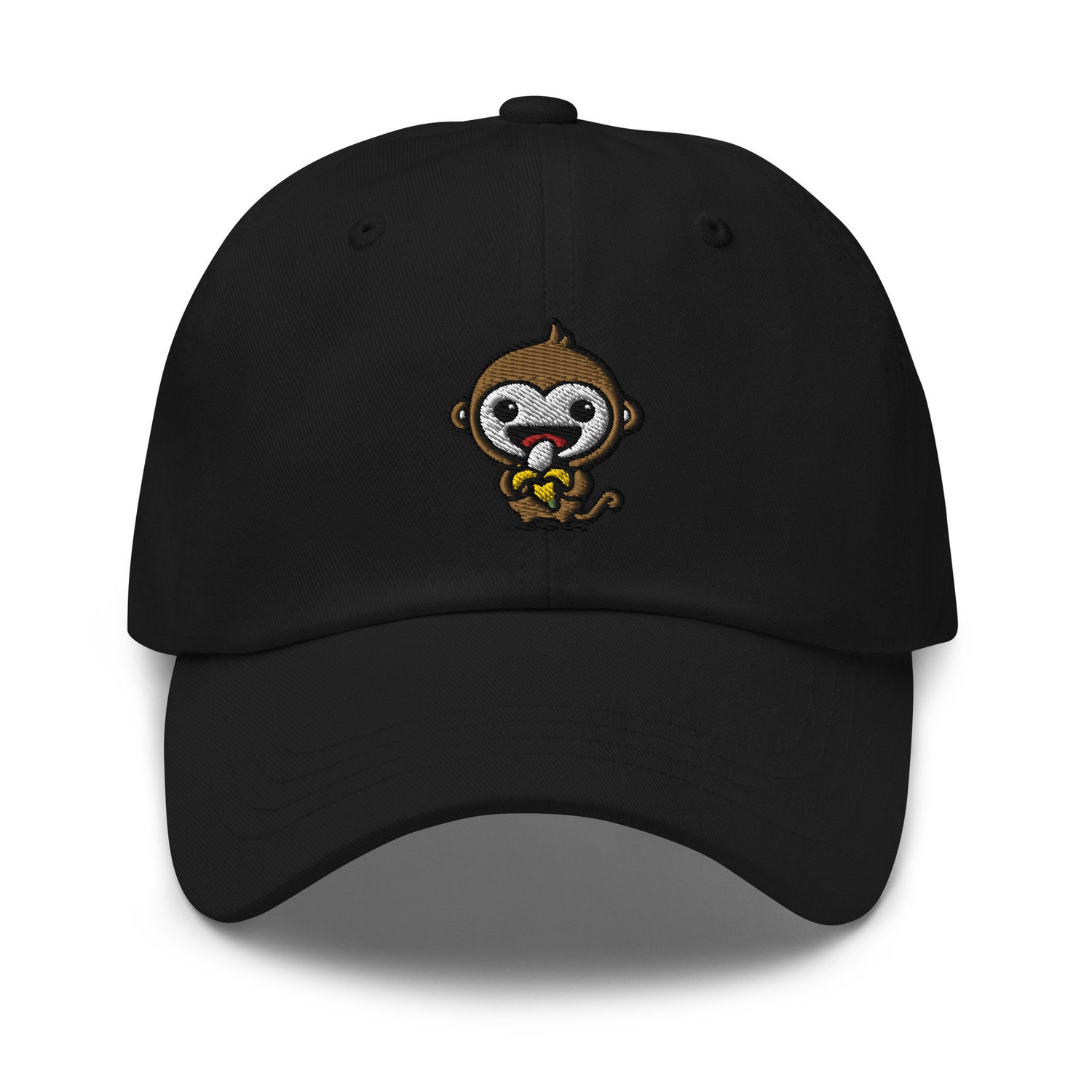 Cute Monkey Embroidered Dad Hat - Adjustable Baseball Cap for Monkey Lovers image 1