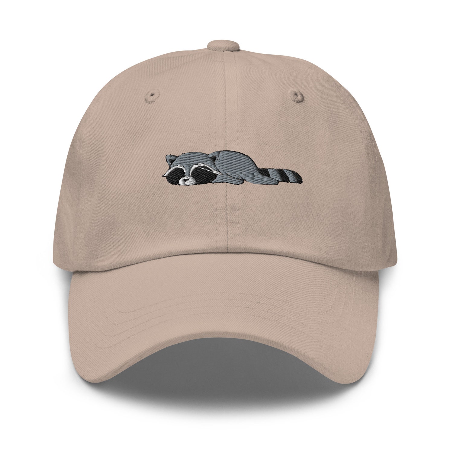 Relaxing Raccoon Embroidered Dad Hat - Cute Lazy Raccoon Funny Adjustable Baseball Cap image 4