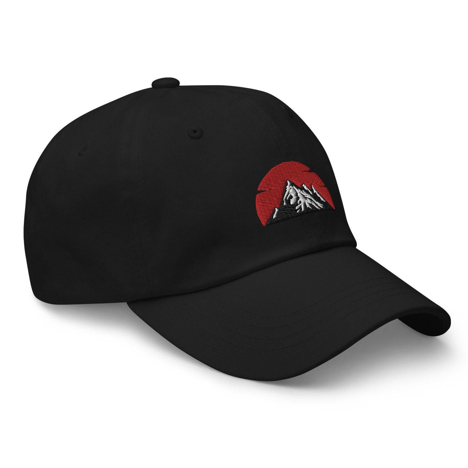 Embroidered Sun in Mountains Dad Hat - Camping Hiking Baseball Cap Gift for Men Women image 3