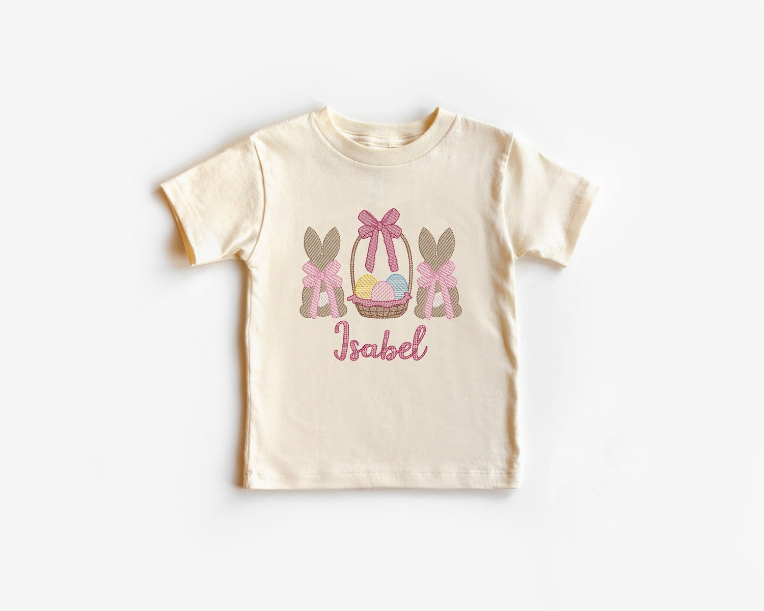 Girls' Personalized Embroidered Easter Bunny Shirt Baby's First Easter Outfit image 2