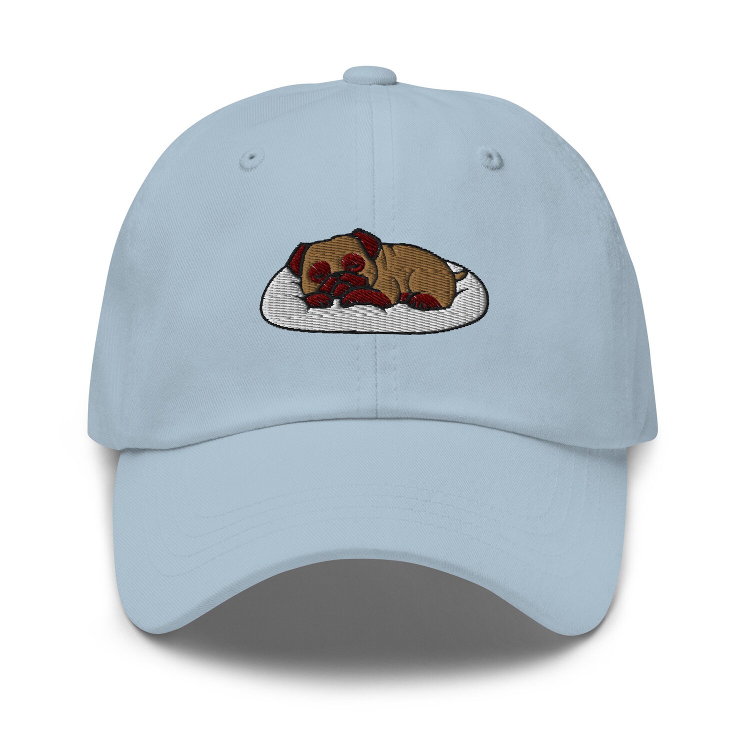 Cute Embroidered Sleeping Pug Dad Hat - Funny Unisex Adjustable Baseball Cap Gift image 3