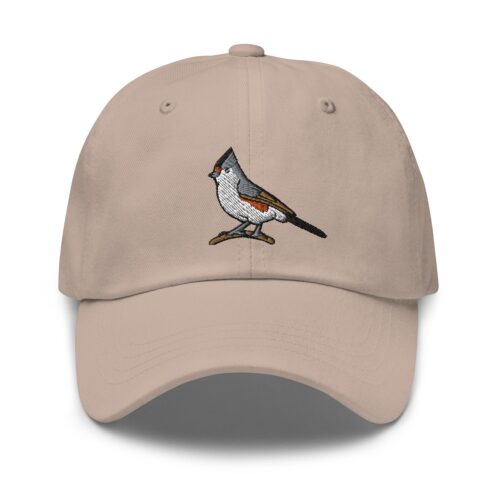 Black-Crested Titmouse Embroidered Hat - Wildlife Nature Bird Watcher Gift Cap for Women Men image 0