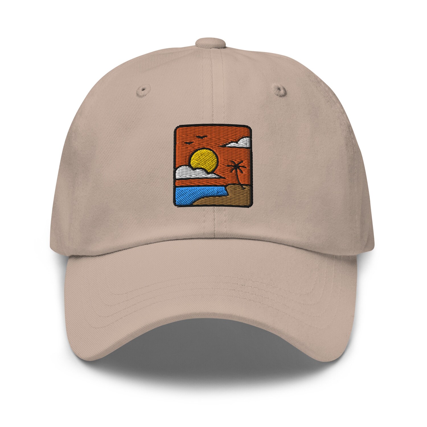 Sunset Beach Embroidered Dad Hat - Adjustable Baseball Cap Summer Gift for Beach Lovers image 2