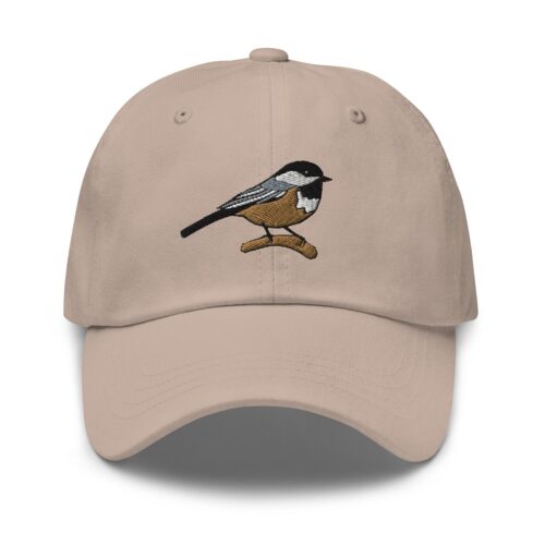 Black Capped Chickadee Embroidered Hat - Bird Watcher Wildlife Nature Cap Gift image 0