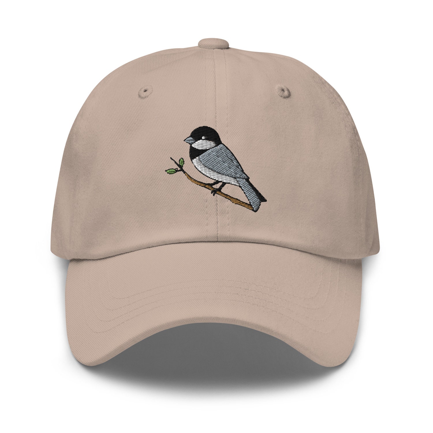 Chickadee Bird Embroidered Dad Hat - Black Capped Bird Watcher Baseball Cap Gift image 4