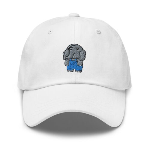 Sad Elephant Embroidered Dad Hat - Cute Baseball Cap for Wildlife Animal Lovers Gifts image 0